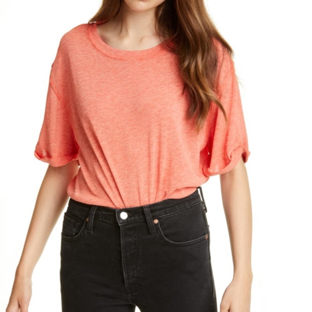 NWT! Free people tee coral/red XS